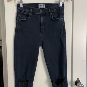 AGOLDE high rise skinny stretch denim.